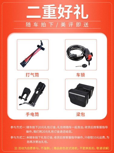 FUTTEST山地车礼包 打气筒+手电+梁包+钢丝锁（随车买，不单卖）