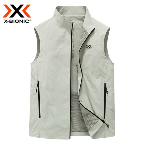 X-BIONIC 户外徒步登山运动立领马甲男春秋拉链背心透气坎肩外套
