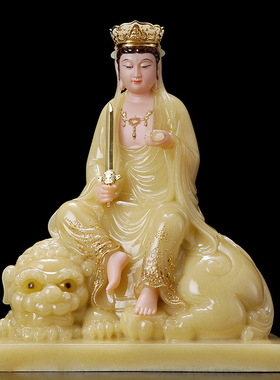 汉白坐骑文殊普贤菩萨
