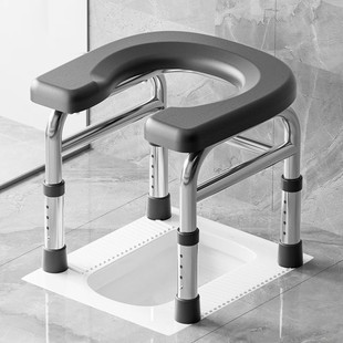 坐便器老人移动马桶不锈钢可升降简易孕妇防滑便凳蹲坑神器防溅水