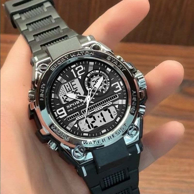 金刚狼防水夜光双显男士电子表