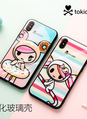 Tokidoki独角兽卡通苹果XS玻璃手机壳iPhone10保护套防摔全包潮牌