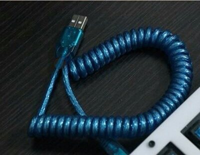 包邮 螺旋线 micro安卓数据线 机械键盘mini USB 磁环屏蔽编织