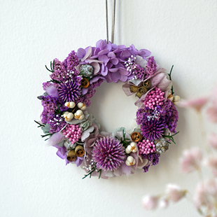 永生花自然系花环车载挂件乔迁礼品客厅卧室门墙装 饰品森系文艺风