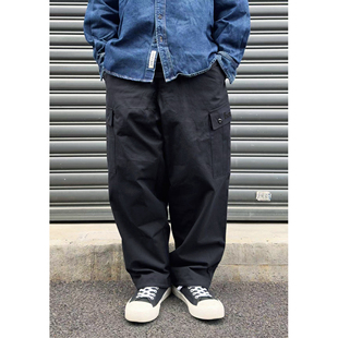 裤 Batterup秋冬新款 工装 日系宽松大口袋刺绣直筒伞兵裤 男潮 休闲裤