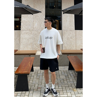 Batterup2025新款日系宽松圆领破坏印花纯棉休闲短袖T恤男夏季潮