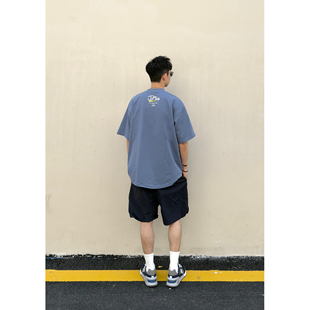 Batterup2025新款上衣宽松260g纯棉印花休闲圆领短袖T恤男夏季潮