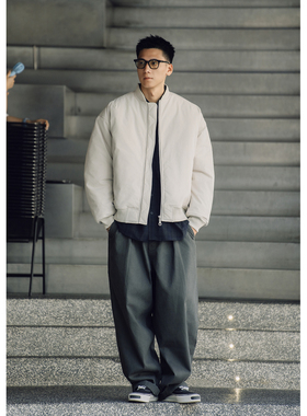 Batterup冬季新款棉服日系简约宽松休闲百搭加厚飞行夹克外套男潮