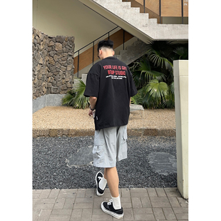 Batterup2025新款夏季青少年日系休闲宽松纯棉百搭印花短袖T恤男