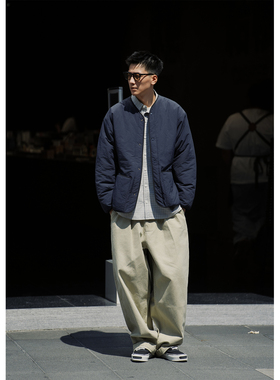 Batterup25冬季新款无领棉衣日系夹克外套内搭轻薄保暖棉服内胆男