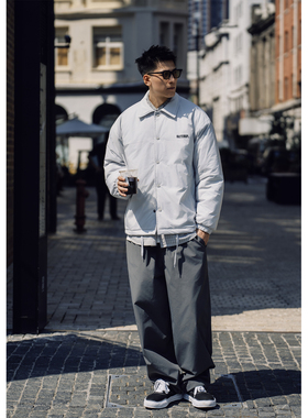 Batterup日系复古防风宽松休闲加厚保暖教练夹克外套棉服男款冬季