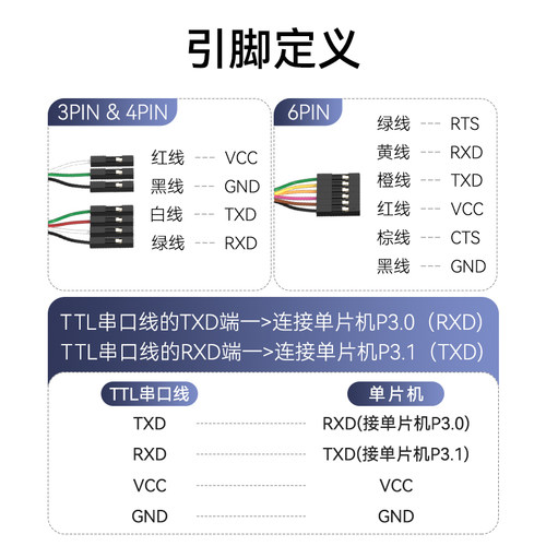 帝特usb转ttl usb转串口下载线ch340g模块rs232升级板刷机线板