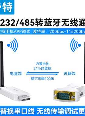 帝特RS232/485转无线蓝牙串口透传RJ45转Console线调试交换机路由器无线串口模块通讯收发器手机工具IOT5064B