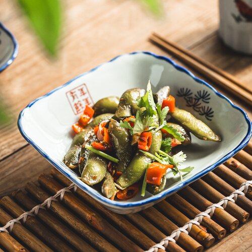中式5寸四方盘商用凉菜卤菜盘