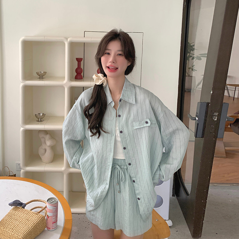 现货新款条纹防晒两件套套装239-8172-p135k188,女装套装/套裙,浙宝239