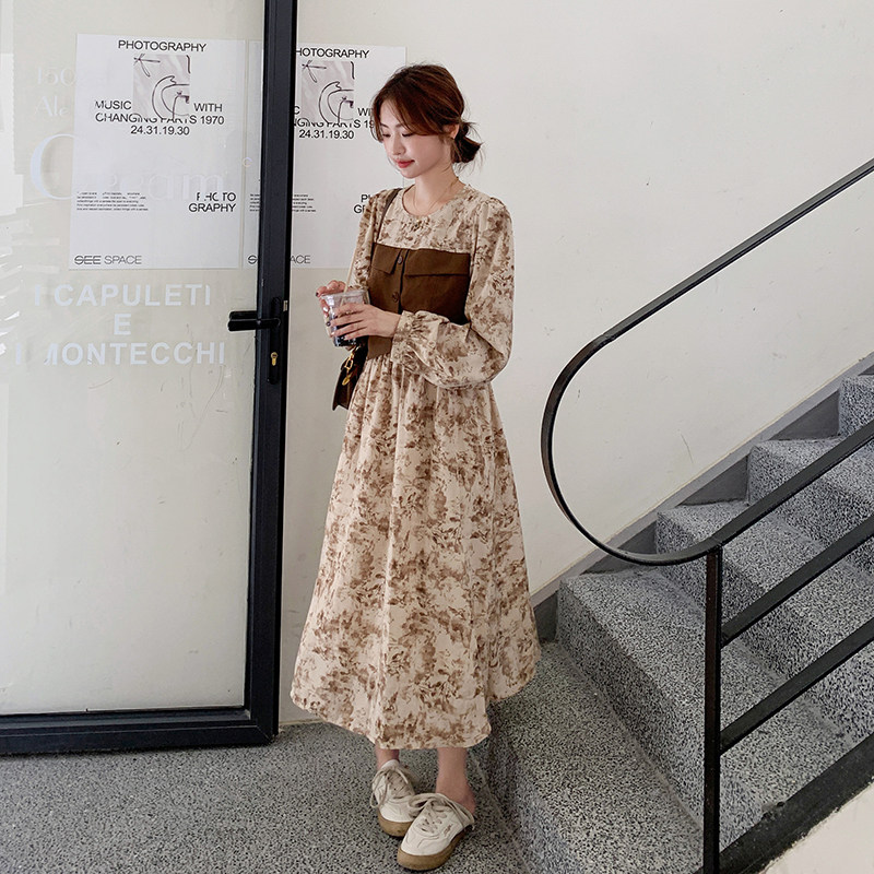 现货新款碎花假两件连衣裙239-215-p125k178,女装连衣裙,浙宝239