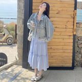 松弛度假风绝美牛仔外套女春秋上衣2025超火好看高级小众漂亮外套，女装短外套，浙宝239