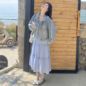 松弛度假风绝美牛仔外套女春秋上衣2025超火好看高级小众漂亮外套图片