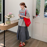 减龄休闲T恤格子半身裙套装女夏高级小众不撞款两件套俏皮巨好看，女装套装/套裙，浙宝239