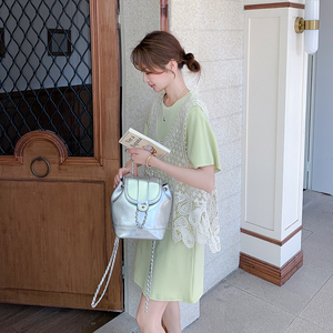 今年流行蕾丝罩衫裙女2025夏季新款韩系休闲减龄T恤裙图片
