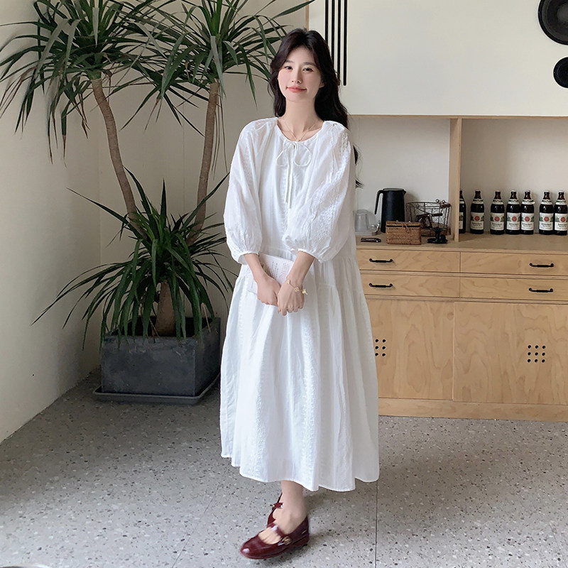 初恋系白月光连衣裙女2025春夏新款法式甜美少女感气质减龄小白裙,女装连衣裙,浙宝239