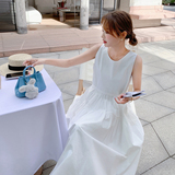 法式浪漫温柔风设计感简约百搭背心裙夏季2025新款白色淡人连衣裙，商品下架区，浙宝239