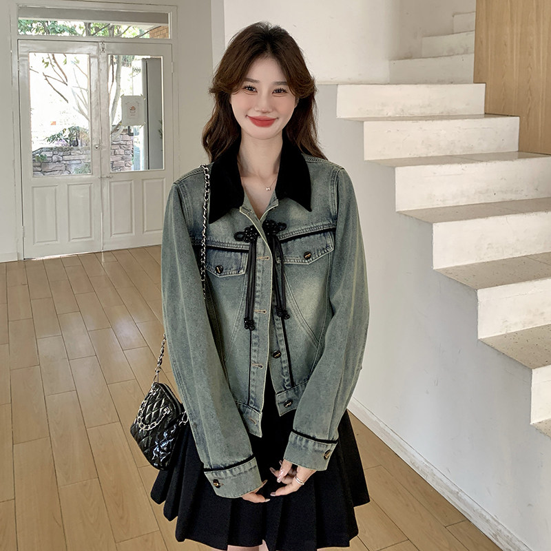 有买家秀！现货！！！新款风盘扣牛仔外套239-8139-p135k188，女装短外套，浙宝239