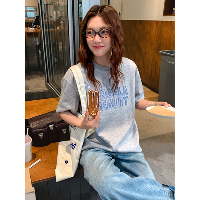 复古高级设计感短袖t恤女