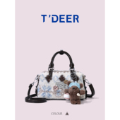 2025新款 deer小众费尔岛单肩斜挎包包女式 秋冬复古手提波士顿包