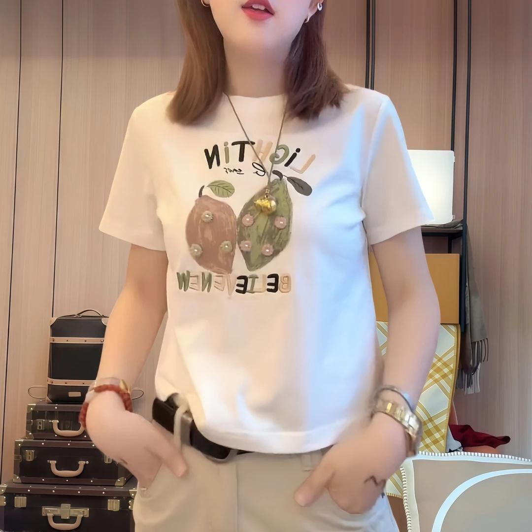 夏季韩版印花短袖修身T恤女