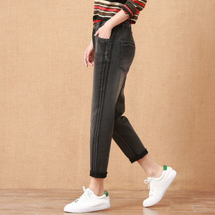 春秋裤 铅笔裤 子 女九分小个子百搭显瘦弹力时尚 清仓福利黑色小脚裤