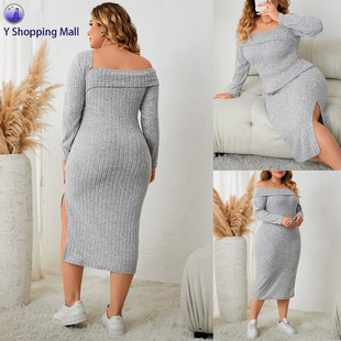 Women Dresses New Slit Side Sexy Curvy for Dress Size Plus