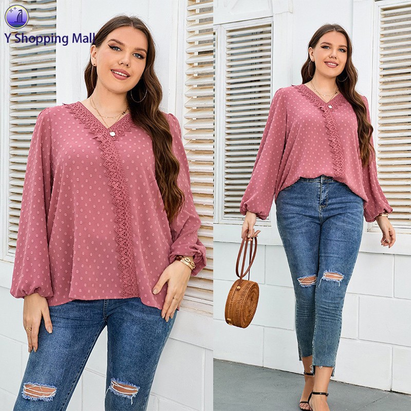 春季纯色宽松气质长袖雪纺衬衫