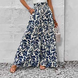 High-Waisted Palazzo Pants Long Flowy Wide-Leg Women's Pants