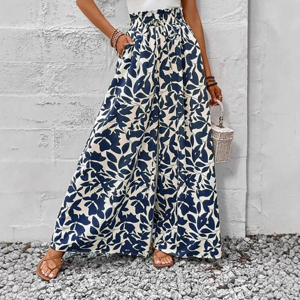 High-Waisted Palazzo Pants Long Flowy Wide-Leg Women's Pants