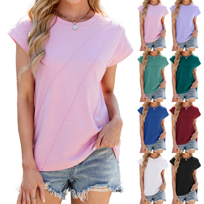 2025 S/S New Round Neck Loose Short Sleeve T-shirt Women Top