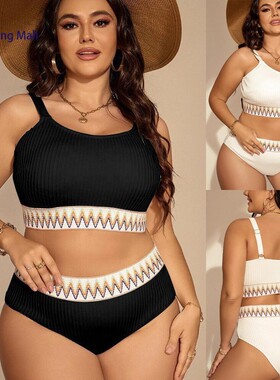 Plus Size High-Waisted Bikini - Two-Piece Swimsuit for Women
