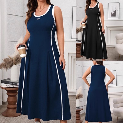 气质优雅吊带收腰休闲连衣裙