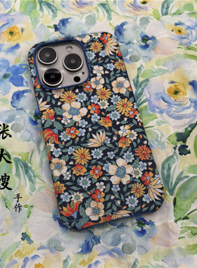 张大嫂原创手工薄款布艺百花适用于OPPOFindX8S+/X7 Ulrta/X6半包硬壳Rneo14/13/12/11/10/9/pro+手机壳小众
