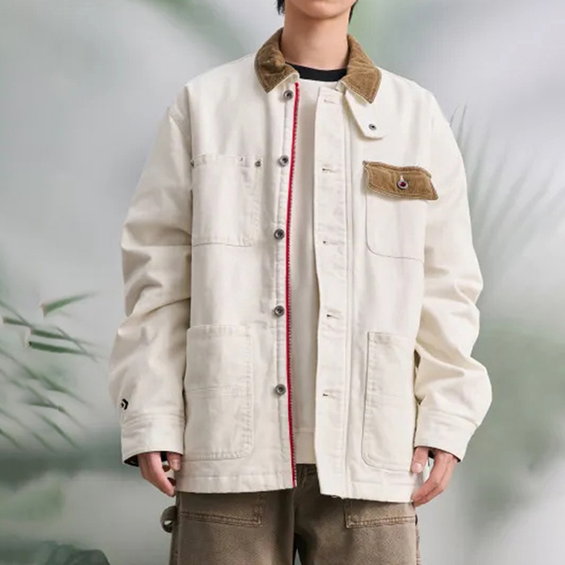 Converse男子翻領棉服休閑外套