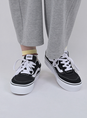 VANS范斯Brooklyn LS Platform黑色简约复古女鞋板鞋VN000DC4BA2