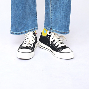 Converse匡威Throwback低帮黑色帆布鞋男女同款休闲板鞋