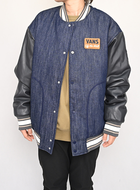 VANS范斯秋冬新款男子棉夹克运动休闲拼色立领棒球服VN000KC0CRF