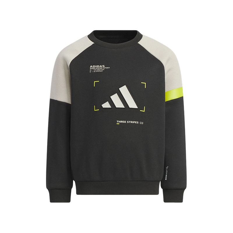 Adidas男小童加绒圆领卫衣