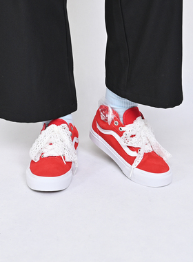 VANS范斯新款Old Skool低帮休闲鞋情侣款红色百搭板鞋VN000E8WIZQ