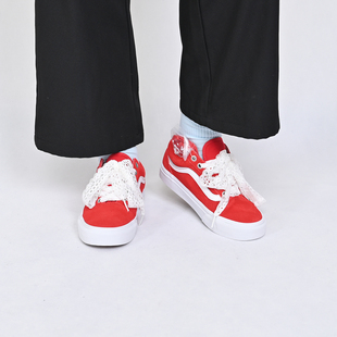 红色百搭板鞋 VANS范斯新款 情侣款 Skool低帮休闲鞋 VN000E8WIZQ Old
