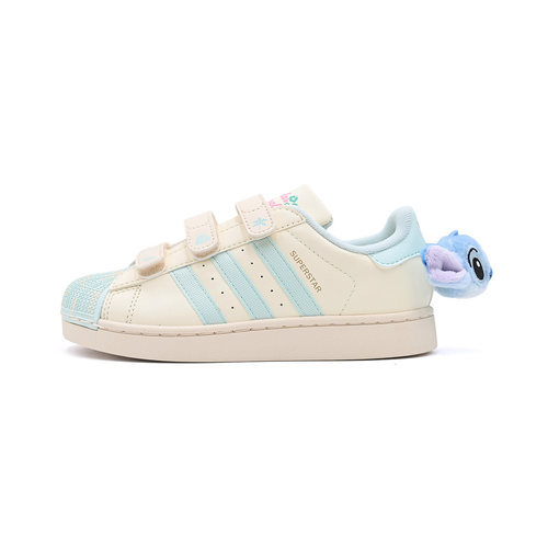 Adidas阿迪达斯新款三叶草小童史迪奇联名款贝壳头休闲板鞋KZ7302