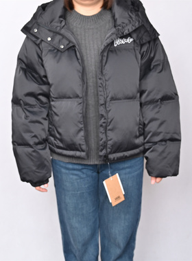 VANS范斯新款女子羽绒夹克黑色运动休闲连帽百搭外套VN000QU8BLK