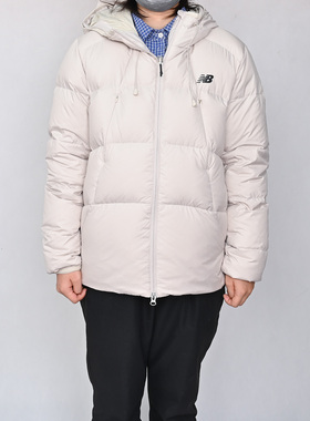 NEW BALANCE NB冬季新款男子保暖羽绒服连帽简约外套NPF44011-BEI