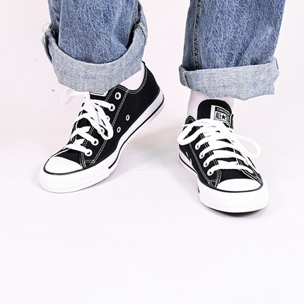 CONVERSE匡威All Star经典黑白帆布鞋男女低帮休闲运动鞋101001